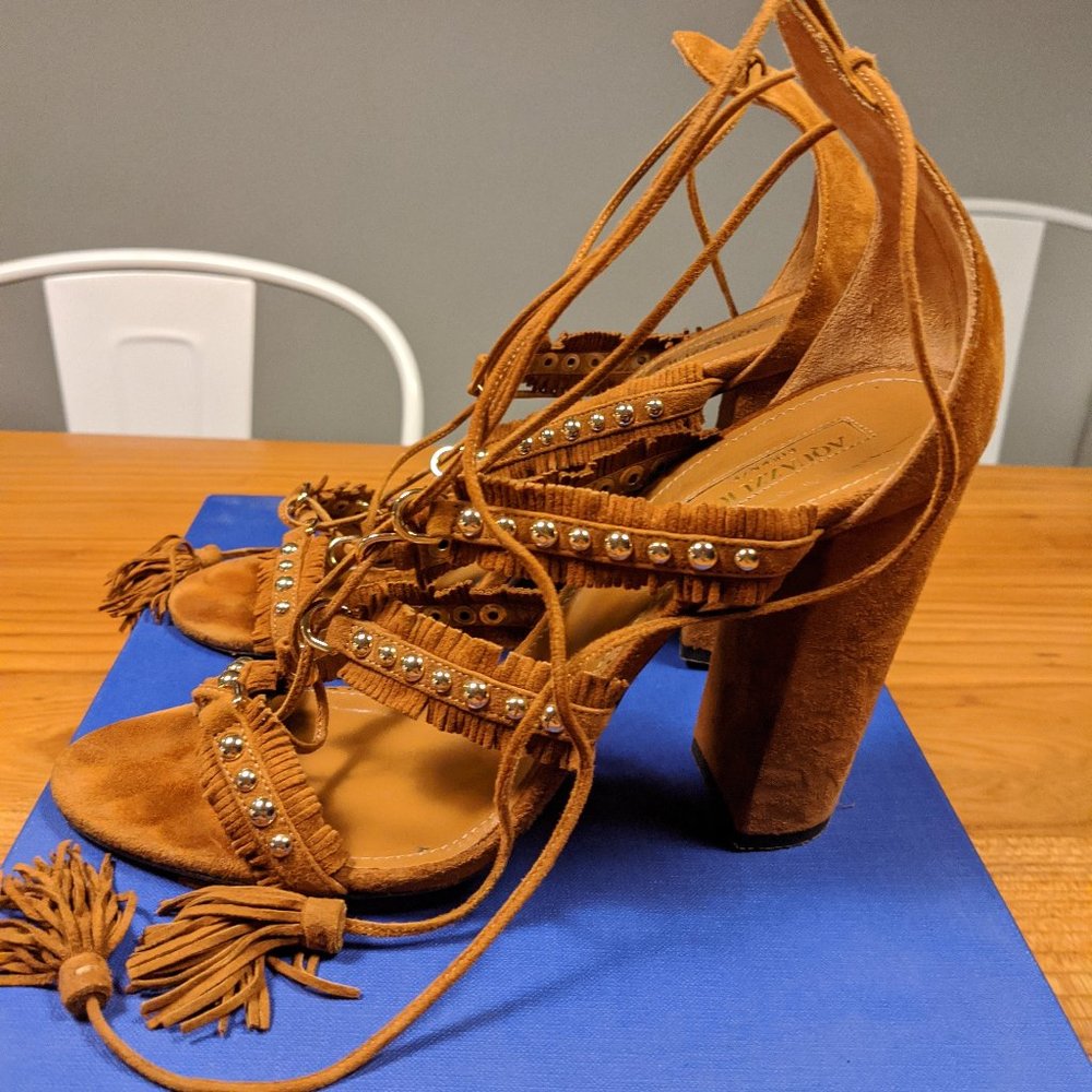 Aquazzura Tulum Sandals - Cognac - Sz 40 - Picture 3 of 8